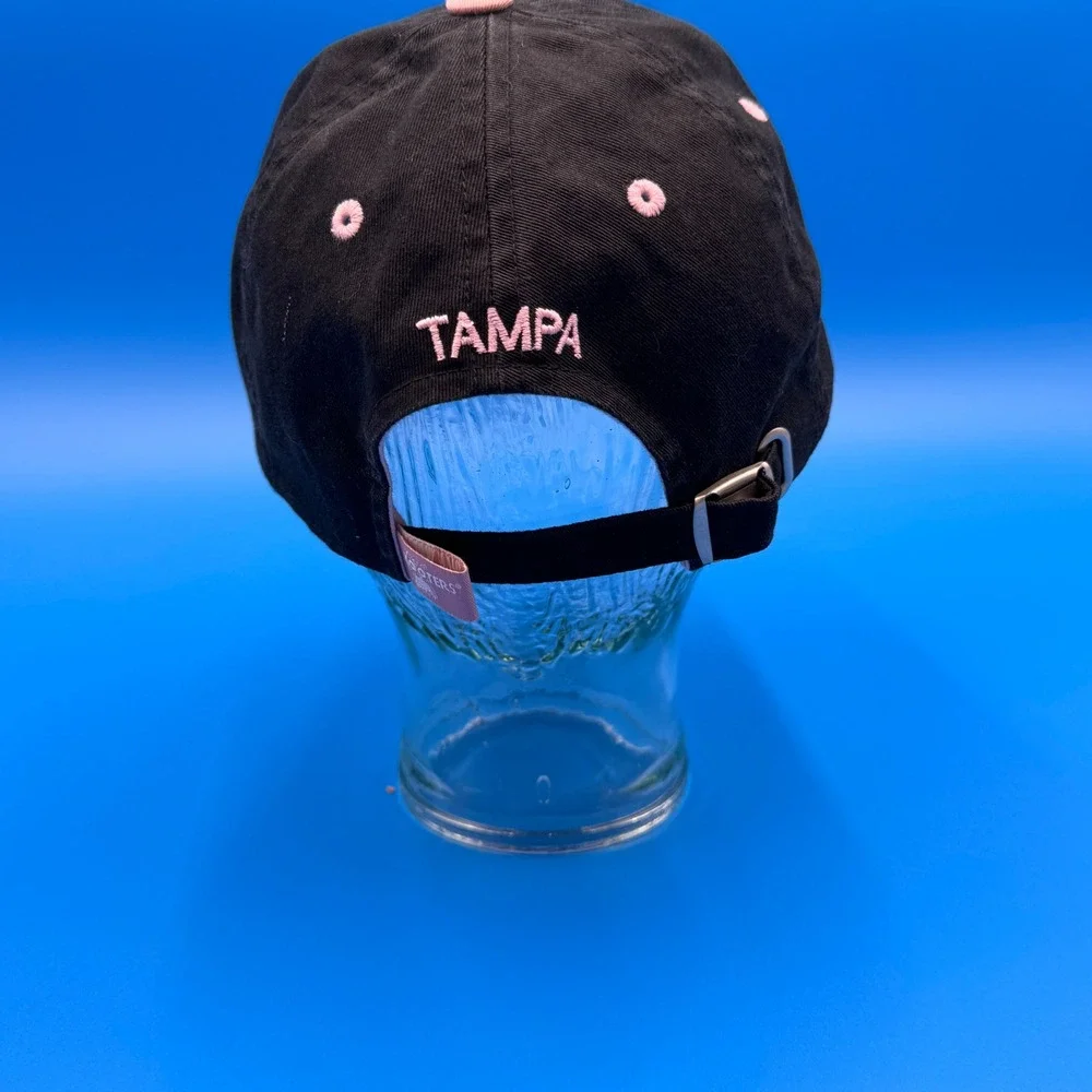 Hooters Tampa Baseball Cap Black Pink Embroidered Owl Logo Adjustable Cotton‎